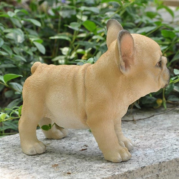 Dekofigur Gartenfigur Französische Bulldogge braun
