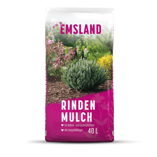 Emsland Rindenmulch für Balkon- und Gartenpflanzen, 40 Liter