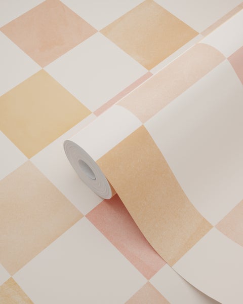 Tapetenrolle mit grafischem Rautenmuster