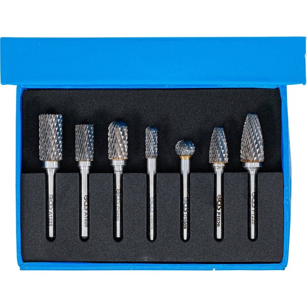 Fräser-Set in blauem Aufbewahrungskoffer