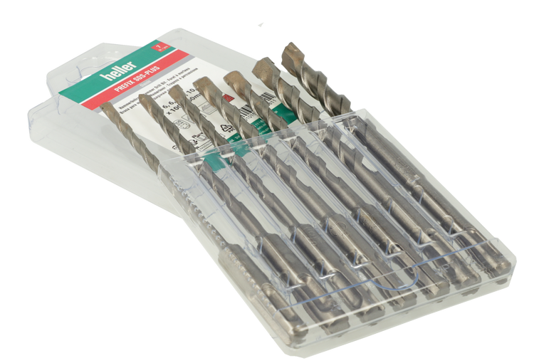 Heller Hammerbohrer SDS-plus Set 7-tlg. Prefix Ø 5,6,6,8,8,10,12x100/160mm - 1 Set
