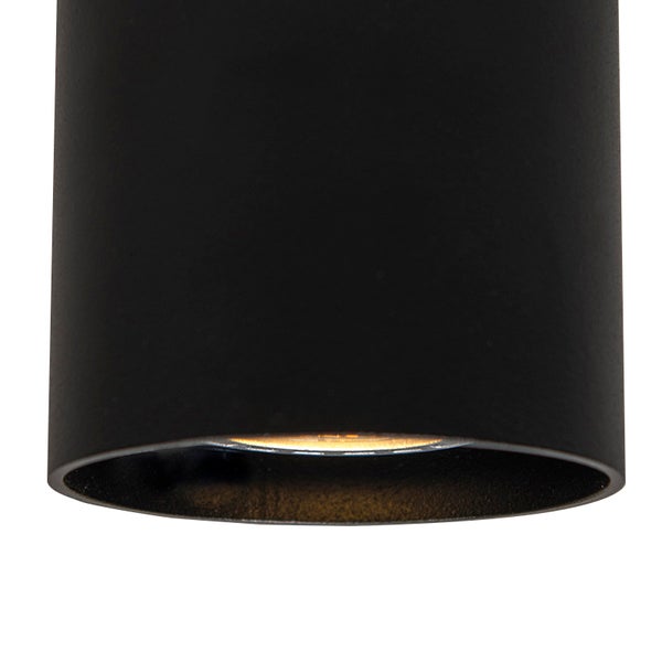 Schwarze zylindrische Deckenleuchte