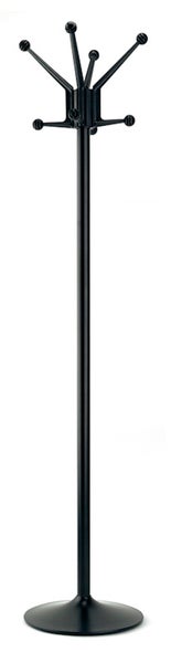 PROREGAL Freistehender Garderobenständer Mit 8 Haken Lackierter Stahl Höhe 178 cm Schwarz