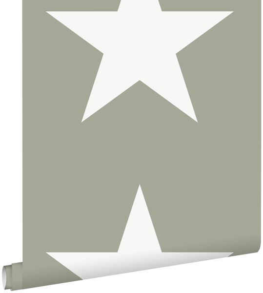 ESTAhome Tapete Sterne Armeegrün - 0,53 x 10,05 m - 138949