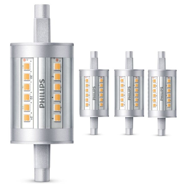 Philips LED Lampe ersetzt 60W, R7s Röhre R7s-78 mm, warmweiß, 950 Lumen, nicht dimmbar, 4er Pack