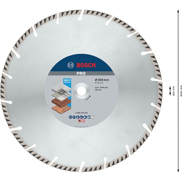 Bosch PRO Multi Material Diamanttrennscheibe 350 x 20 mm - 2608615070