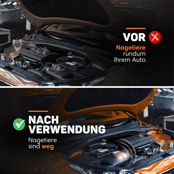 Vulpes Goods Marderschreck Auto - Marderabwehr Ultraschall & Blitzlicht - Marderschutz - 12V Auto, USB - 2 Stück