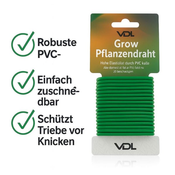 VDL Grow Pflanzendraht aus robustem PVC, einfach zuschneidbar, schützt Triebe vor Knicken