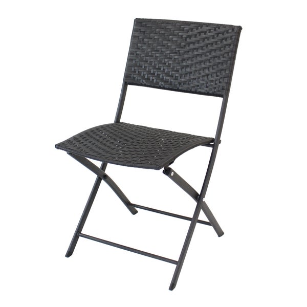 FRANK FLECHTWAREN | Bistro-Set Pure Elegance, 3tlg., KUNSTSTOFF, METALL, Stuhl 40 x 42 x 82 cm, Sitzhöhe 43 cm, Tisch 60 x 60 x 72 cm, platzsparend zusammenklappbar