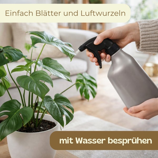 Sprühflasche mit 3,8 Liter Volumen. Größe: Breite 43 Zentimeter, Tiefe 13 Zentimeter, Höhe 32 Zentimeter.