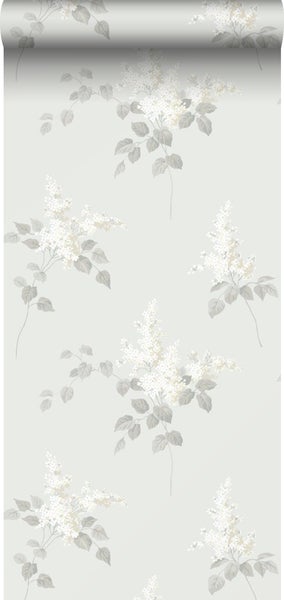 Borastapeter Tapete Blumen Grau - 53 cm x 10.05 m - 660379