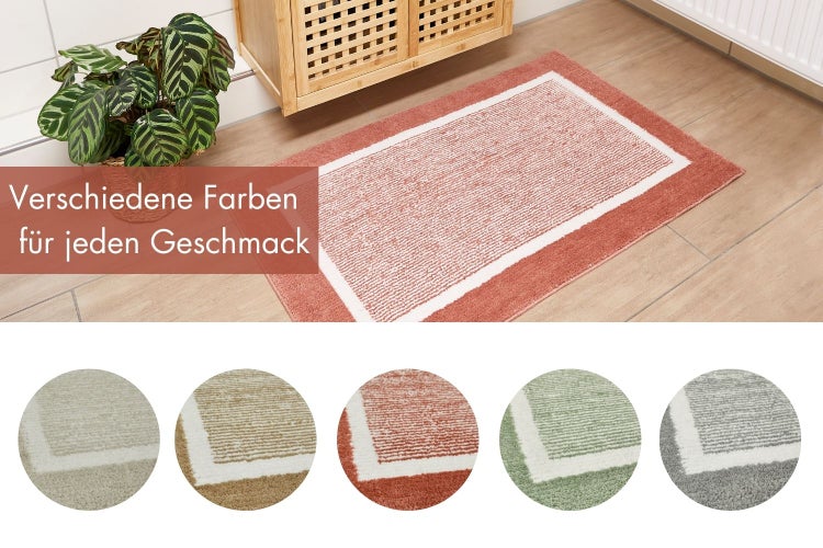 Badematten Set Maui bestehend aus zwei Badematten 40 x 60 cm und 50 x 80 cm in Rostrot