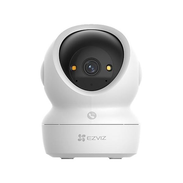 Weiße EZVIZ smarte Innen-Überwachungskamera mit Schwenkfunktion und Neigefunktion.