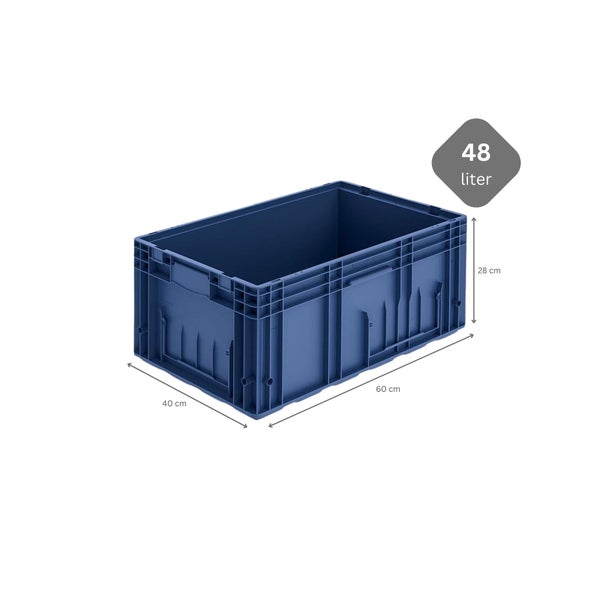 PROREGAL SuperSparSet 3x VDA KLT Kleinladungsträger mit Verbundboden HxBxT 28 x 40 x 60 cm 48 Liter KLT Transportbox