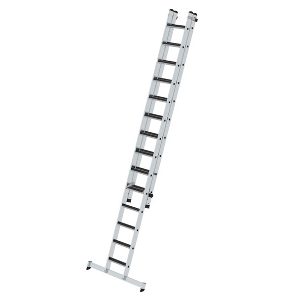 MUNK Stufen-Schiebeleiter mit nivello-Traverse 2-teilig clip-step R13 14+10 Stufen