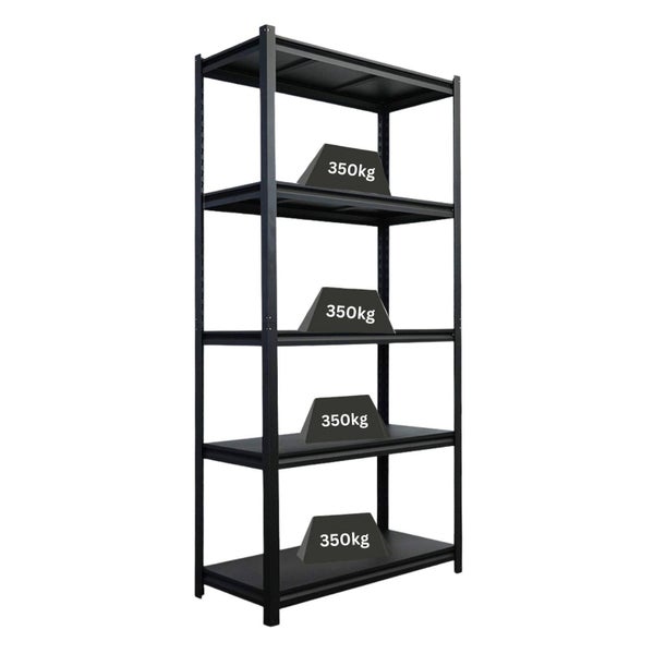Schwerlastregal mit fünf Böden und einer Belastbarkeit von 350 kg pro Boden