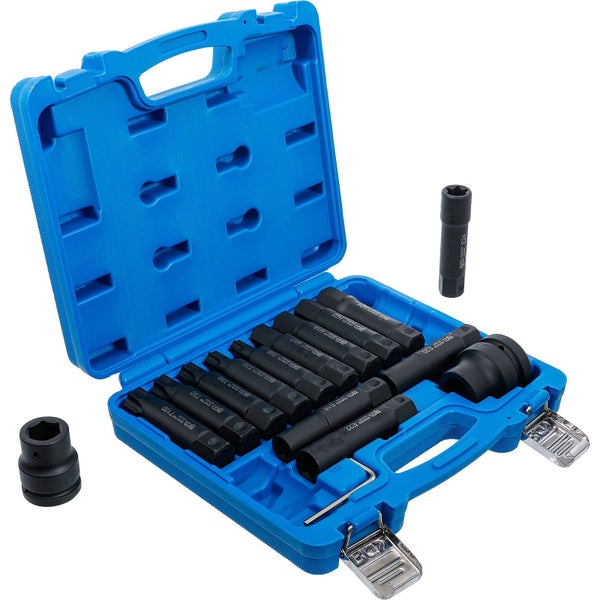 Steckschlüsselsatz in geöffnetem, blauem Koffer