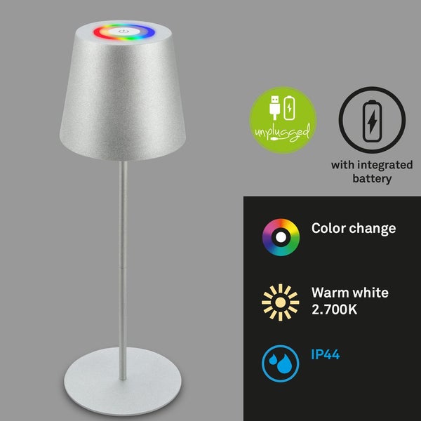 Tischlampe Akku Tischleuchte Kabellos Touch buntes RGB+W Licht höhenverstellbar