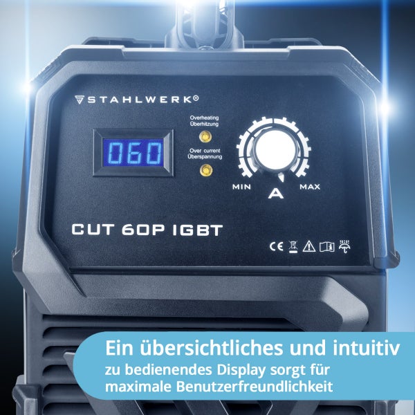 STAHLWERK CUT 60P IGBT Plasmaschneider mit Digitalanzeige und Drehregler