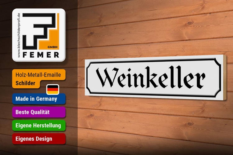 Holzschild 46x10cm Weinkeller Wein Küche Bar Dekoration