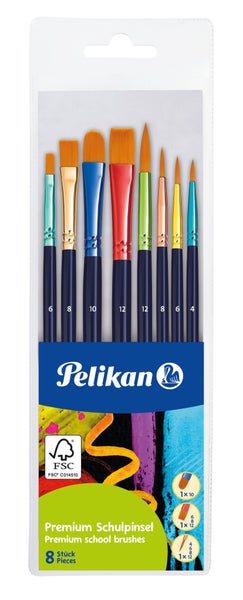 Pelikan Pinsel Premium, 8er Synthetikpinseln