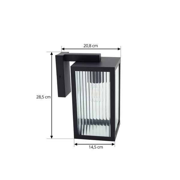 Lindby Wandleuchte außen Bolgar (spritzwassergeschützt (Modern) in Schwarz aus Metall (1 flammig, E27) - Außenwandleuchten Wandlampe Led Außenlampe Outdoor für Außenwand/Hauswand Haus