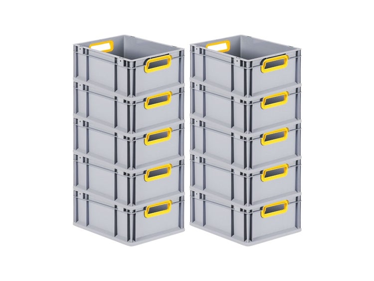 PROREGAL Eurobox Nextgen Color HxBxT 17 x 30 x 40 cm 16 Liter Griffe Gelb Offen Glatter Boden Eurobehälter Transportbox