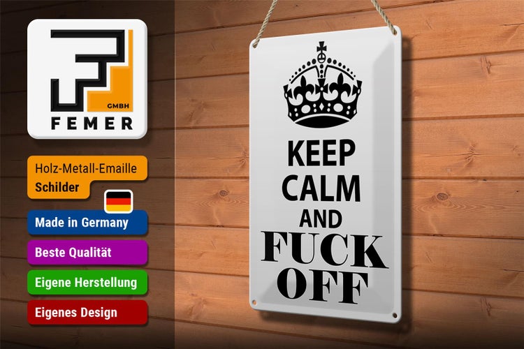 Blechschild Spruch 20x30cm Keep Calm and fuck off