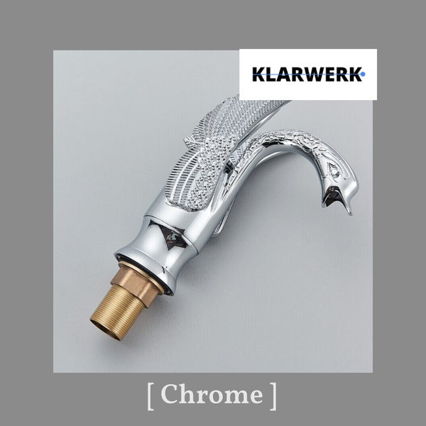Klarwerk Waschtischarmatur in Schwanenform aus Metall mit glänzender Oberfläche