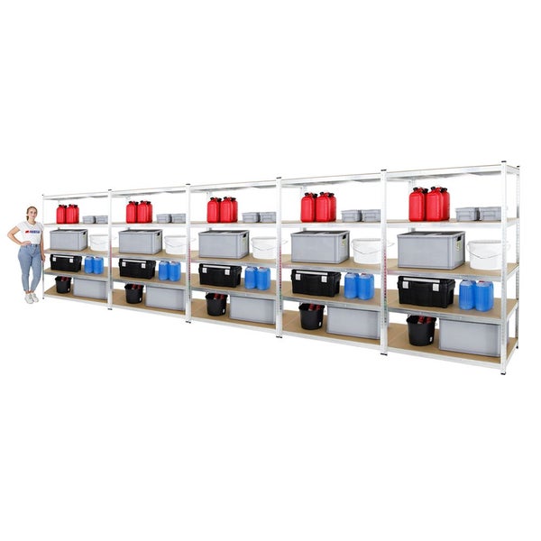 PROREGAL Mega Deal 5x Schwerlastregal Ragnar HxBxT 180 x 120 x 60 cm Fachlast 175 kg Verzinkt