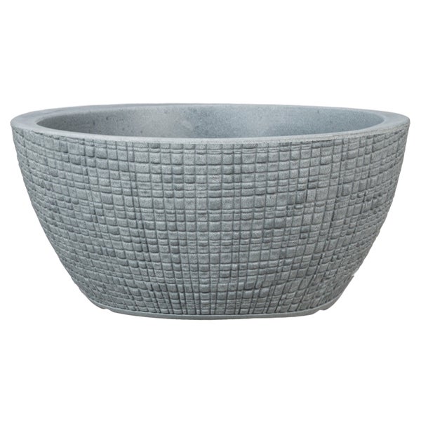 Scheurich Barceo Bowl 40, Pflanzschale/Blumentopf/Pflanzenschale, rund,  aus Kunststoff Farbe: Stony Grey, 39 cm Durchmesser, 18 cm hoch, 14,5 l Vol.