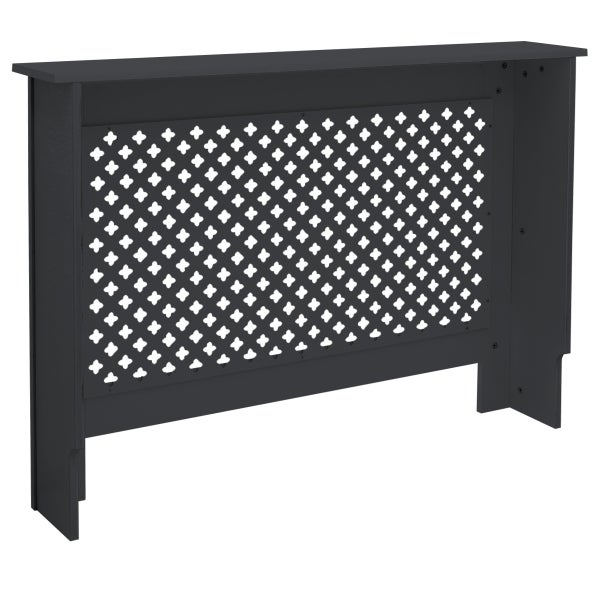 ECD Germany Heizkörperverkleidung mit Wabenmuster 112x19x82cm Anthrazit aus MDF lackiert Schlafzimmer Wohnzimmer Heizungsverkleidung Heizkörperabdeckung Heizungsabdeckung Heizung Heizkörper Abdeckung