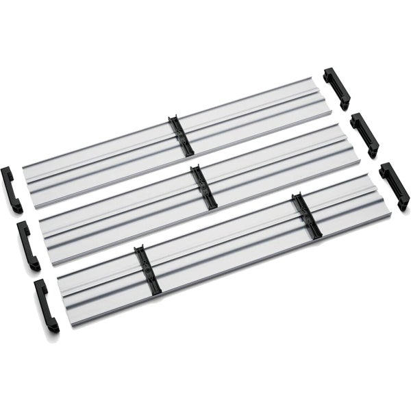 Einsteckschloss-Set für Gartentore, inklusive Schlosskasten, Schließblechen, schwarzer Drückergarnitur und Langschild.