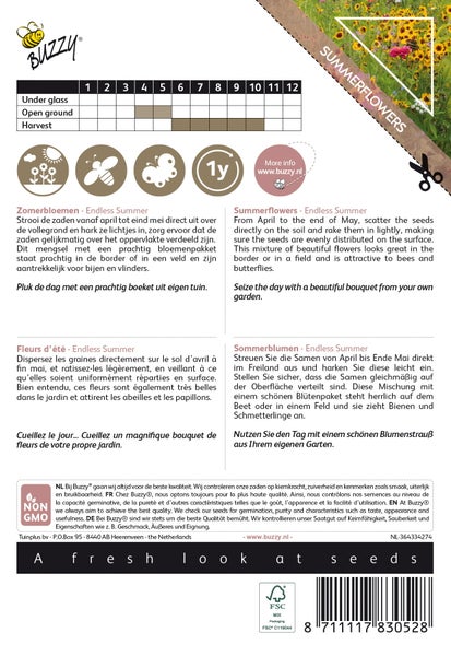 Sommerblumensamenpackung für den Anbau von April bis Ende Mai