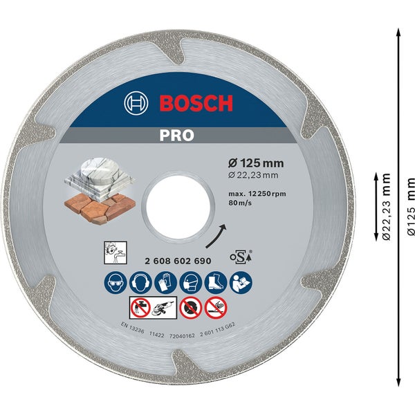 Bosch PRO Marble Diamanttrennscheibe 125 x 22,23 mm - 2608602690