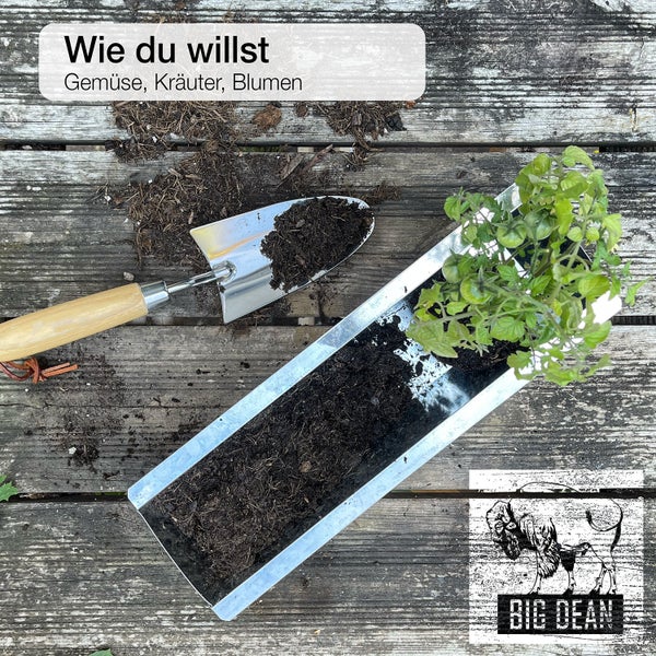 BigDean 8er Set Zink Paletten Blumenkästen - Einsatz 38cm groß silber - aus Metall verzinkt - Zinkkasten Pflanzkasten Balkonkasten Blumentopf für Europaletten
