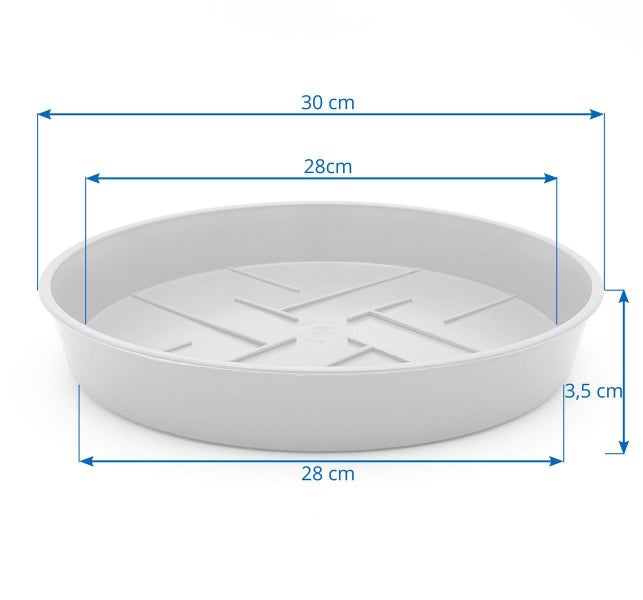 Plastard Untersetzer 5er Set Ø 30 cm Weiß - Blumentopf Pflanztopf Kübel