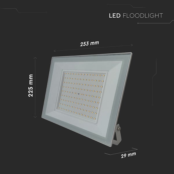 LED Strahler mit den Abmessungen 225 mm x 253 mm x 29 mm