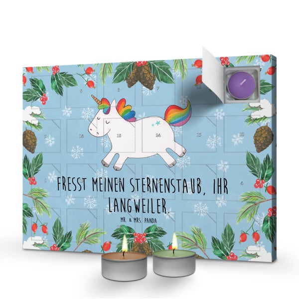 Mr. & Mrs. Panda Duftkerzen Adventskalender Einhorn Happy - Blau Pastell