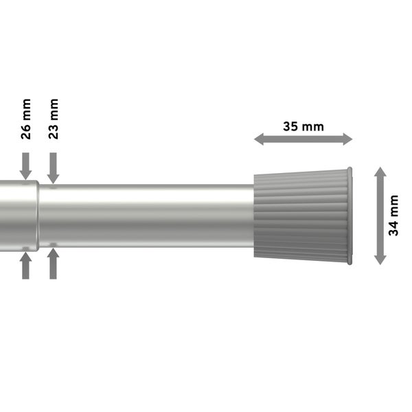Gardinenstange mit Maßangaben