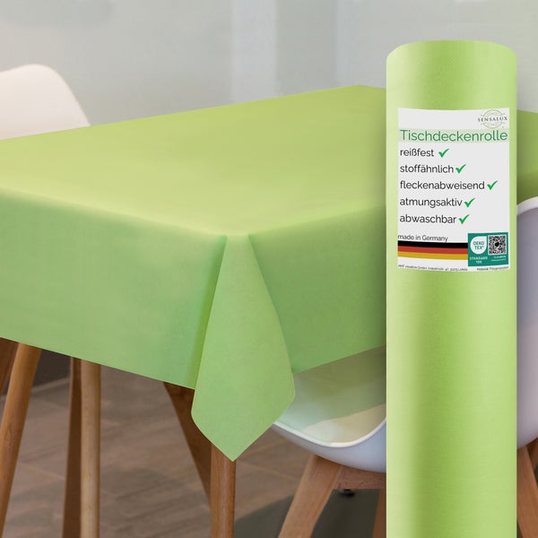 Sensalux Tischdeckenrolle 10m lang aus stoffähnlichem Vlies, 1,18 m x 10 m Apfelgrün