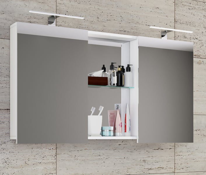 Breiter Spiegelschrank Spiegel Budasi mit Ablage