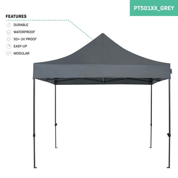 VONROC Pavillon 3x3m wasserdicht stabil - Partyzelt EasyUp System [3Min Aufbau] Popup Faltpavillon modular erweiterbar als Festival Zelt, Gartenpavillon