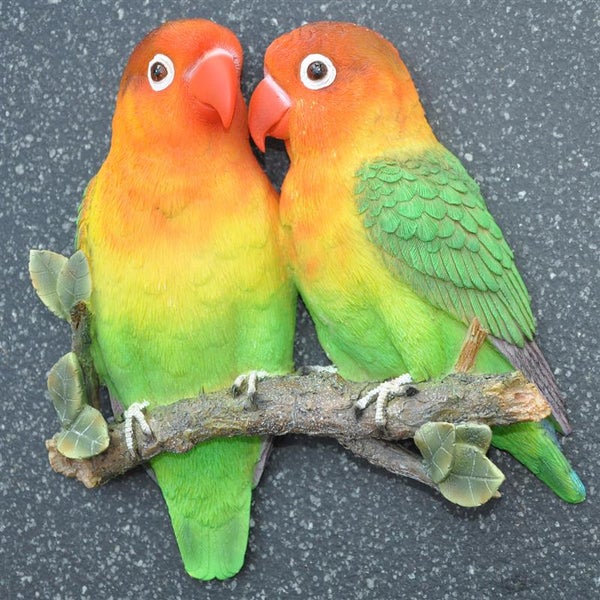 Dekofigur Wandfigur Lovebirds Vögel