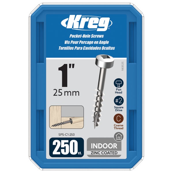 Pocket-Hole Schraube verzinkt (25mm, 250)