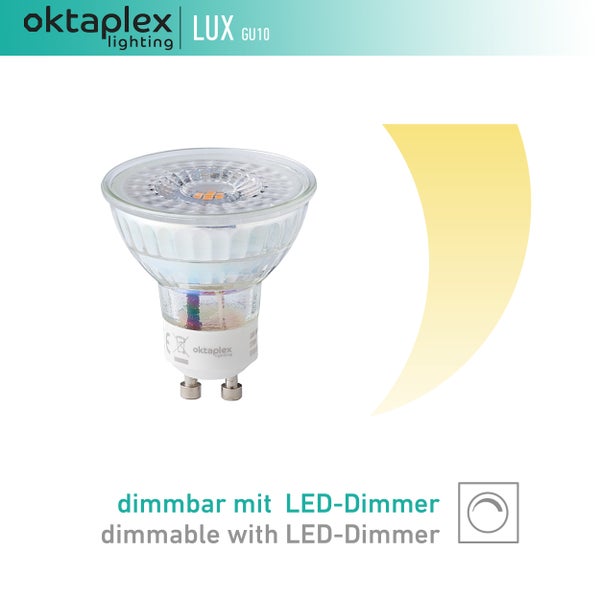 Oktaplex Lux GU10 Stufenlos Dimmbar 6er Set LED 2700K Warmweiß 400lm 5W 230V
