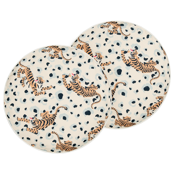 Gartenkissen 2er Set ARENZANO 40 x 40 cm Beige Tiermuster