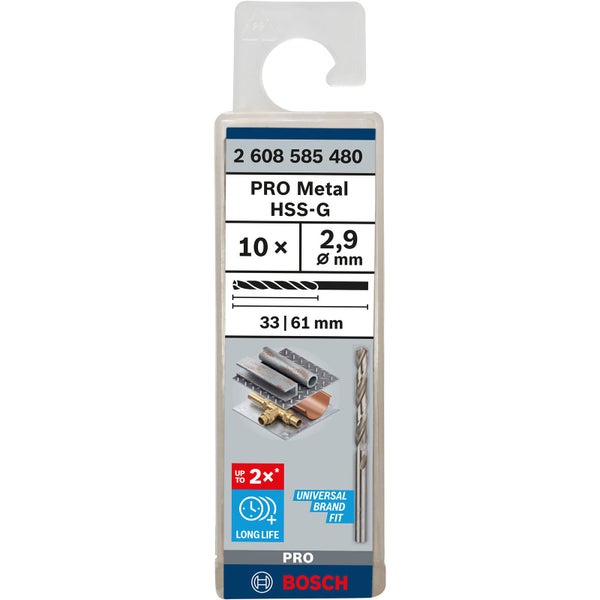 Bosch PRO Metal HSS-G Spiralbohrer 2,9 x 33 x 61 mm - 2608585480