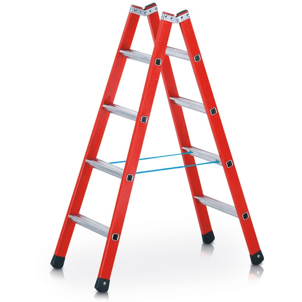 Doppelleiter aus Aluminium mit Stufen