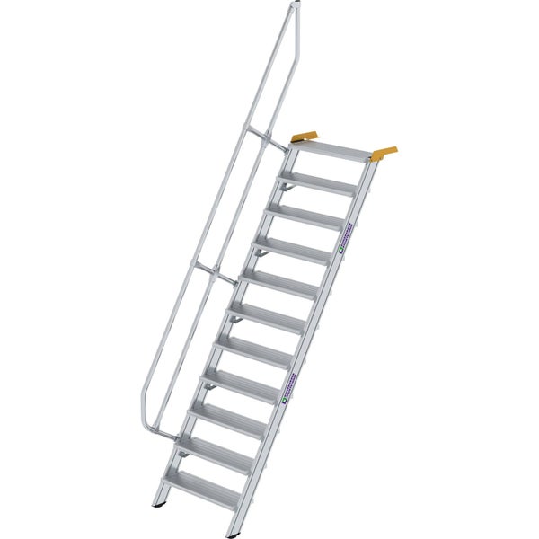 Günzburger Steigtechnik Treppe 60° Stufenbreite 800 mm 11 Stufen Aluminium geriffelt - 600231